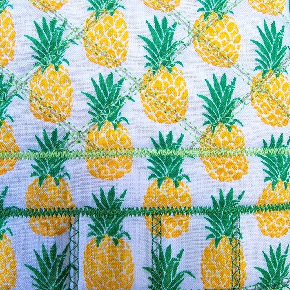 Pineapple Purple And Yellow Print Quilted Book Sleeve - Picture 6 of 7